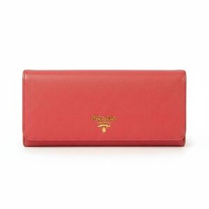 Prada Pink Saffiano Leather Long Wallet